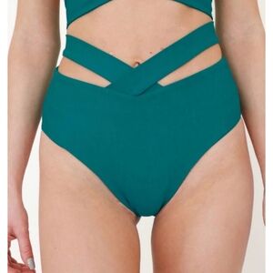 Large Fanna X Bottom Teal Polewear Swim Pole Bottoms